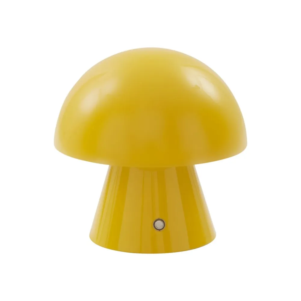 LED genopladelig bordlampe Nevijo, gul, Ø18cm, USB, dæmper^Lindby Outlet