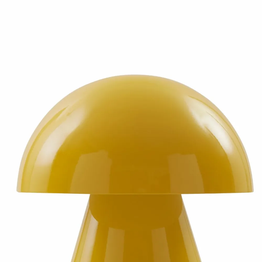 LED genopladelig bordlampe Nevijo, gul, Ø18cm, USB, dæmper^Lindby Outlet