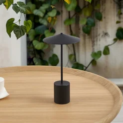 LED genopladelig bordlampe Ayva, sort, aluminium, IP44^Lindby Best