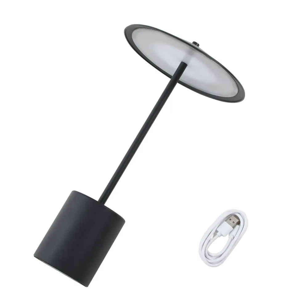 LED genopladelig bordlampe Ayva, sort, aluminium, IP44^Lindby Best