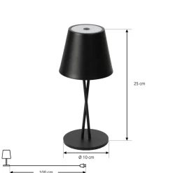 LED genopladelig bordlampe Janea CROSS, sort, metal^Lindby Best