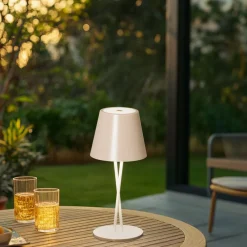 Lindby Dekorationsbelysning|Terrassebelysning>LED genopladelig bordlampe Janea, CROSS, beige, metal