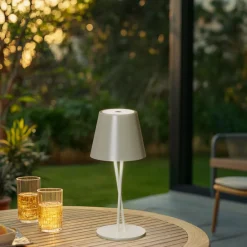 LED genopladelig bordlampe Janea CROSS, grøn, metal^Lindby Discount