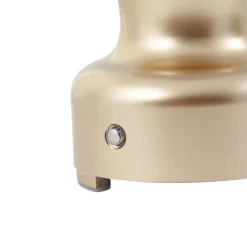 Lindby LED genopladelig bordlampe Maxentius guldfarvet glas dæmper