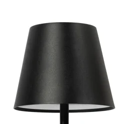 Lindby LED genopladelig bordlampe Janea CUBE, sort, metal