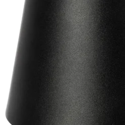 Lindby LED genopladelig bordlampe Janea CUBE, sort, metal