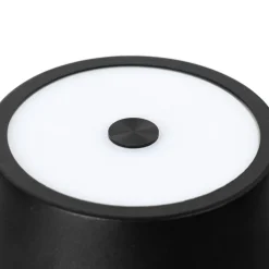 Lindby LED genopladelig bordlampe Janea CUBE, sort, metal