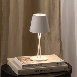 LED genopladelig bordlampe Janea CROSS, hvid, metal^Lindby Hot