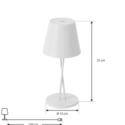 LED genopladelig bordlampe Janea CROSS, hvid, metal^Lindby Hot