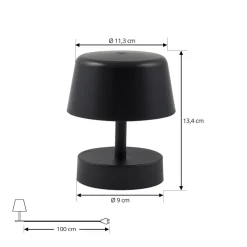 LED genopladelig bordlampe Nalani, 13 cm høj, IP44, dæmpbar^Lindby Clearance