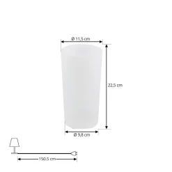 Lindby LED genopladelig blomstervase Florista, RGB, IP54, Ø 12cm, hvid
