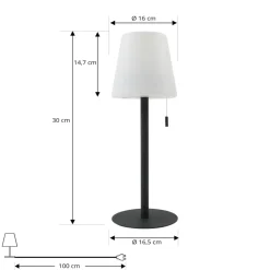 Lindby LED genopladelig lampe Azalea sort aluminium CCT højdejusterbar