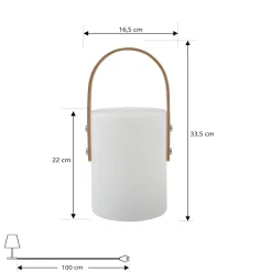 LED genopladelig udendørs bordlampe Juria, hvid, CCT, IP44^Lindby Best