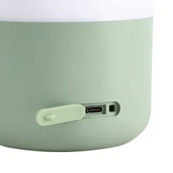 Lindby LED genopladelig udendørs bordlampe Isaline, grøn, dæmpbar