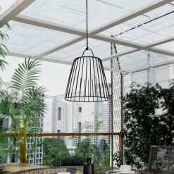 LED genopladelig udendørs pendel Levino, sort, metal^Lindby Clearance