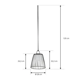 LED genopladelig udendørs pendel Levino, sort, metal^Lindby Clearance