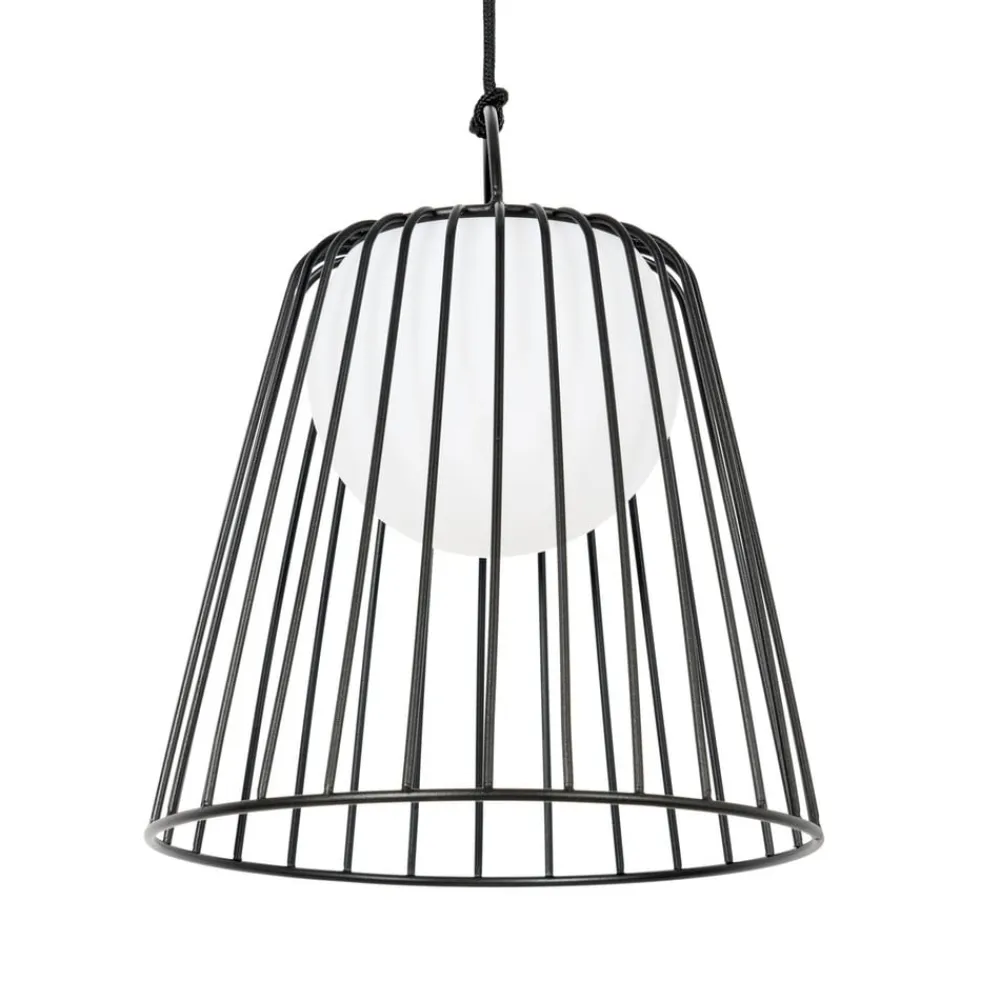 LED genopladelig udendørs pendel Levino, sort, metal^Lindby Clearance