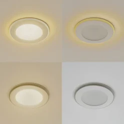 Lindby LED indbygningslampe Toka, 6,5 W, hvid, plast, CCT
