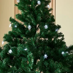 Lindby Dekorationsbelysning|Julepynt>LED lyskæde Parrik, snefnug, 620 cm, IP44