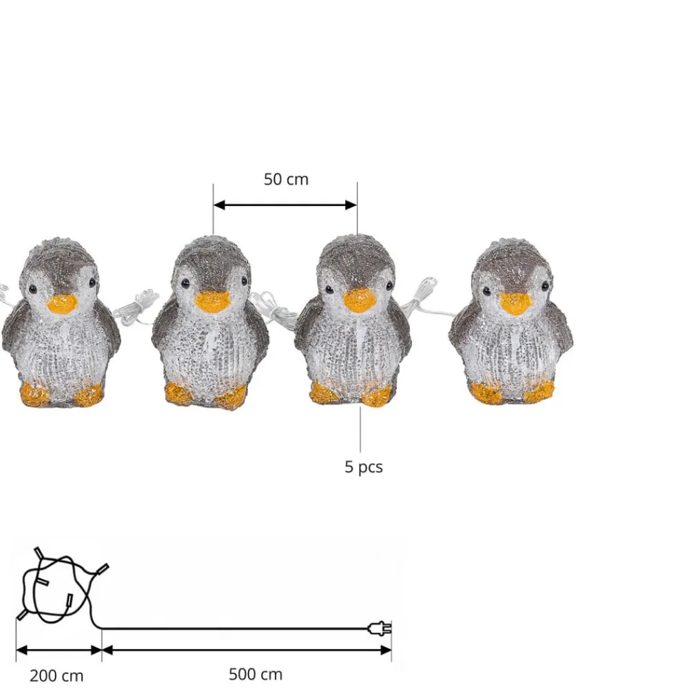 Lindby Dekorationsbelysning|Julepynt>LED lyskæde Pingo, timerfunktion, 745 cm, IP44