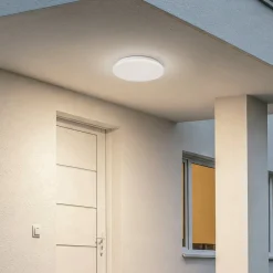 LED udendørs loftslampe Kirkola, 3000 K, Ø 34 cm, hvid^Lindby Clearance