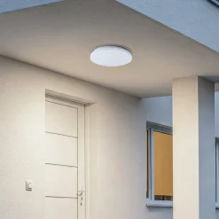 LED udendørs loftslampe Kirkola, 4000 K, Ø 34 cm, hvid^Lindby Best