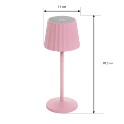 Lindby LED-batteridrevet bordlampe Esali, pink, metal, IP54