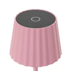 Lindby LED-batteridrevet bordlampe Esali, pink, metal, IP54