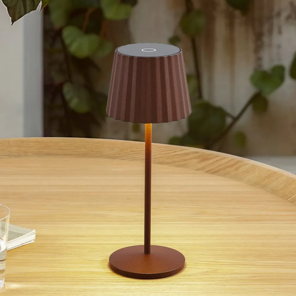 LED-batteridrevet bordlampe Esali, rustbrun, IP65^Lindby Clearance