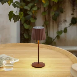 LED-batteridrevet bordlampe Esali, rustbrun, IP65^Lindby Clearance