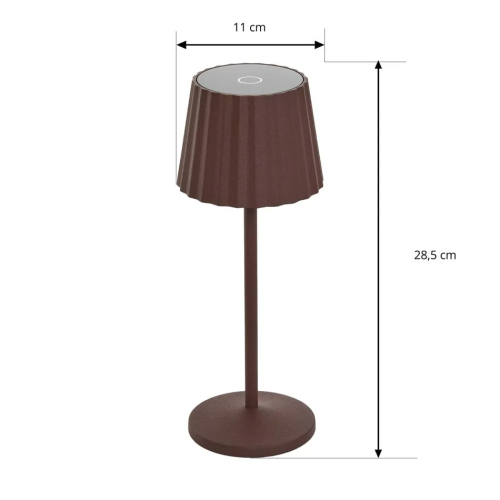 LED-batteridrevet bordlampe Esali, rustbrun, IP65^Lindby Clearance