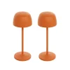 Lindby LED-bordlampe Areitty, orange, sæt med 2, aluminium