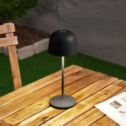 LED-bordlampe Arietty, sort, dæmpbar, IP65^Lindby Clearance