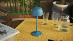 LED-bordlampe Arietty, blå, dæmpbar, IP65^Lindby Clearance