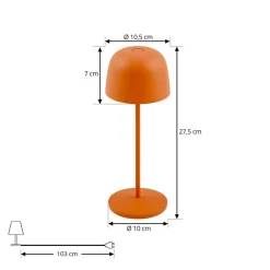 LED-bordlampe Arietty, orange, dæmpbar, IP65^Lindby Outlet