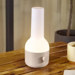 Lindby Dekorationsbelysning>LED-bordlampe Isaline, beige, dæmpbar, IP44