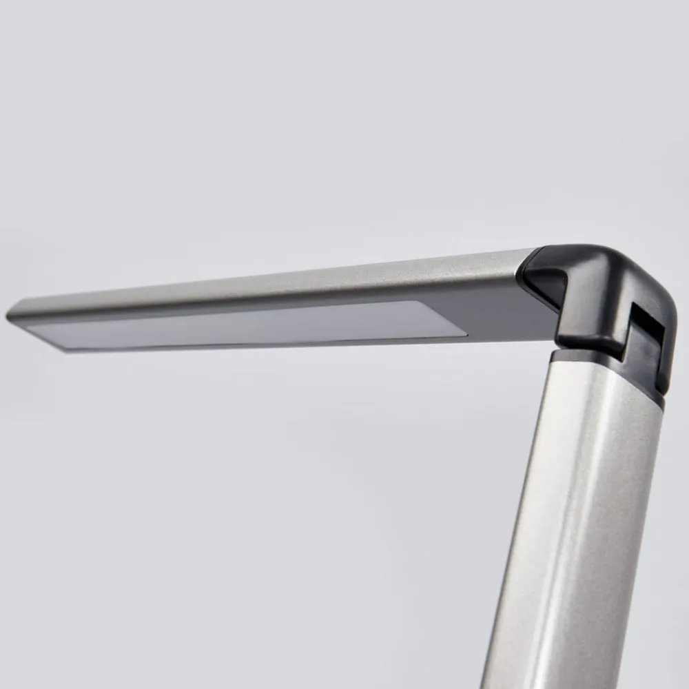 LED-bordlampe Kuno, grå, USB, touch-dæmper^Lindby New