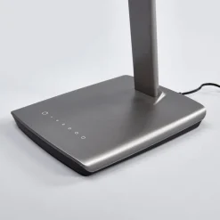 LED-bordlampe Kuno, grå, USB, touch-dæmper^Lindby New