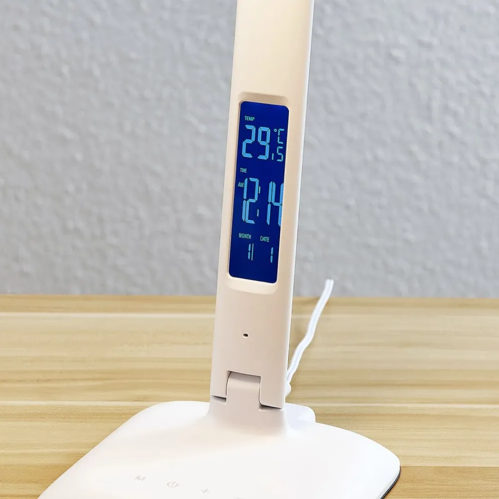 Lindby Arbejdsrum/Kontor|Bordlamper>LED-bordlampe Ludmilla, højde 34 cm, hvid, display