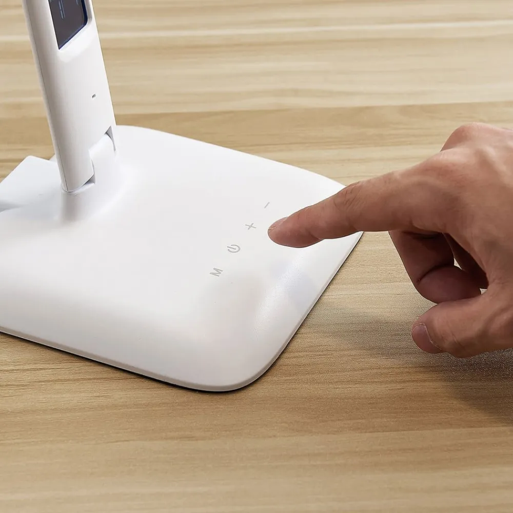 Lindby Arbejdsrum/Kontor|Bordlamper>LED-bordlampe Ludmilla, højde 34 cm, hvid, display