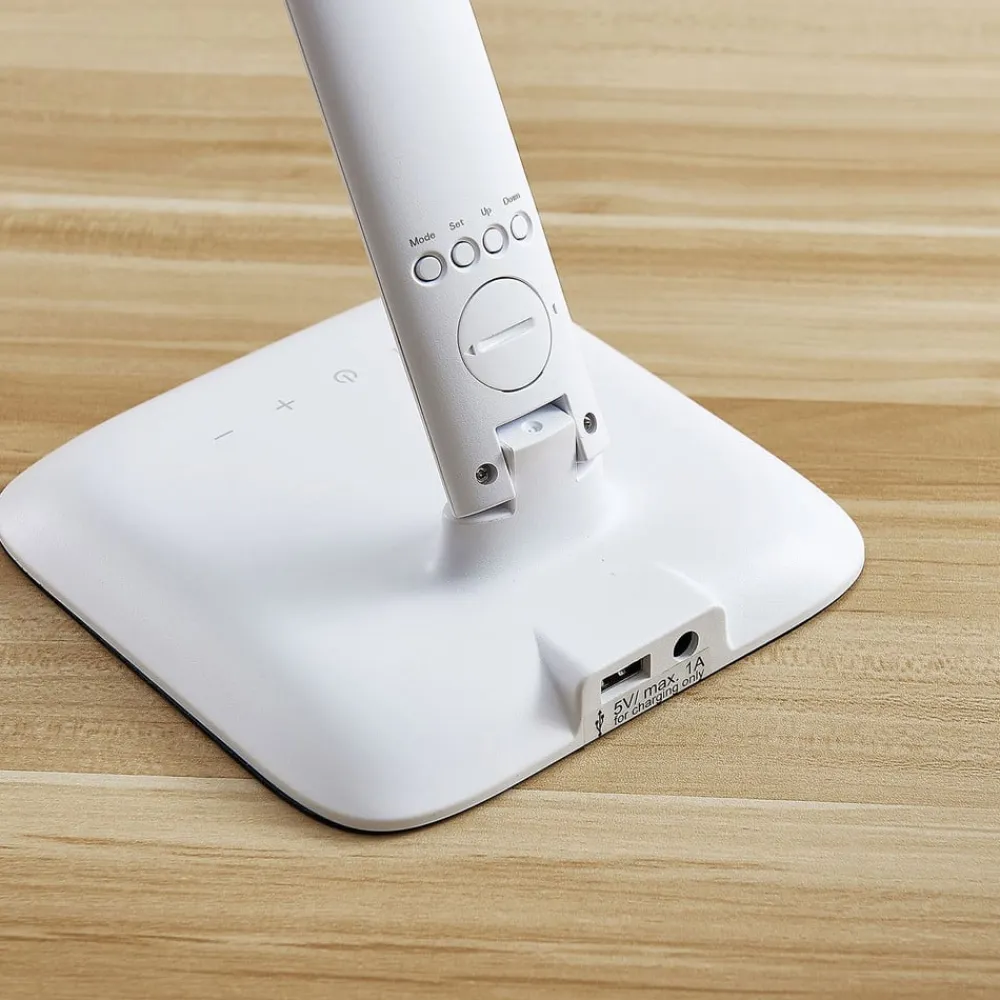 Lindby Arbejdsrum/Kontor|Bordlamper>LED-bordlampe Ludmilla, højde 34 cm, hvid, display