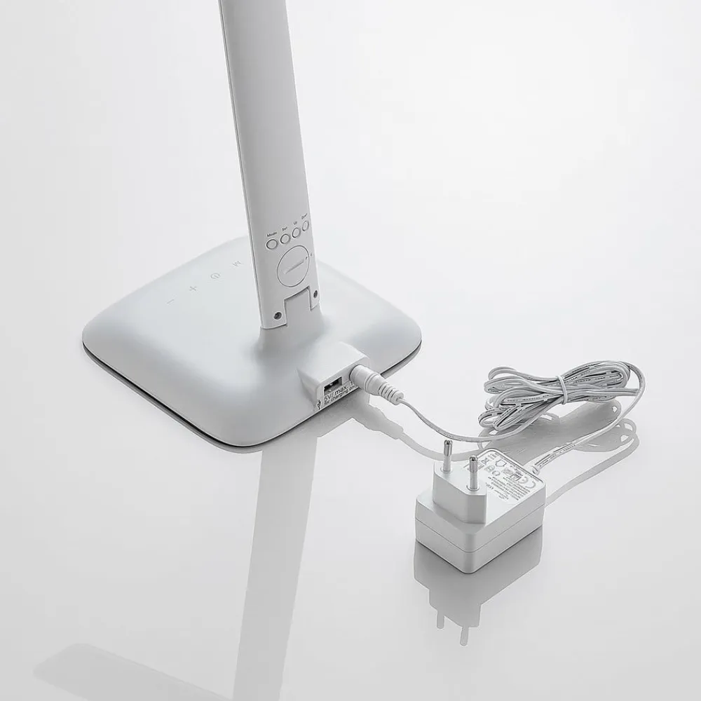 Lindby Arbejdsrum/Kontor|Bordlamper>LED-bordlampe Ludmilla, højde 34 cm, hvid, display