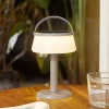 LED-bordlampe Mikkel, beige, dæmpbar, 7 cm^Lindby Online