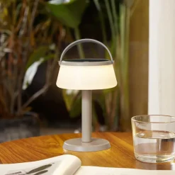 LED-bordlampe Mikkel, beige, dæmpbar, 7 cm^Lindby Online