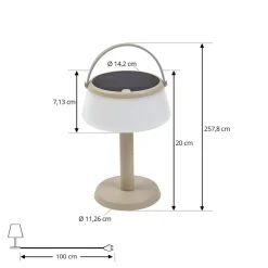 LED-bordlampe Mikkel, beige, dæmpbar, 7 cm^Lindby Online