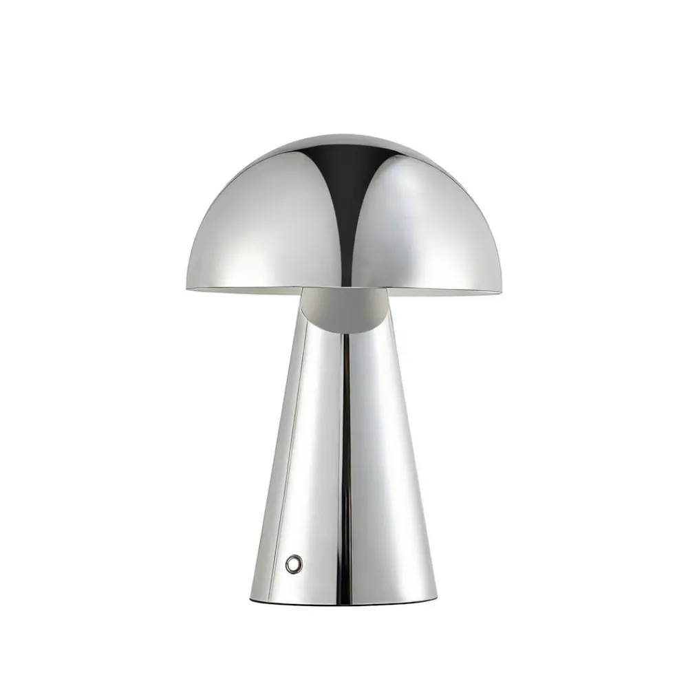 Lindby Pendellamper|Bordlamper>LED-bordlampe Nevijo, krom, Ø20 cm, USB, dæmpbar