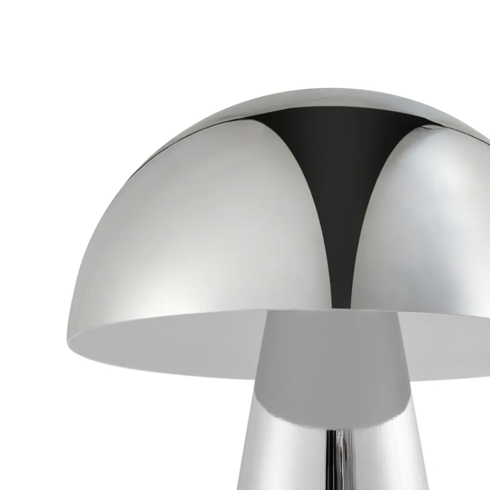 Lindby Pendellamper|Bordlamper>LED-bordlampe Nevijo, krom, Ø20 cm, USB, dæmpbar