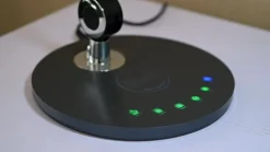 LED-bordlampe Nyxaris, grå, metal, CCT, 50 cm^Lindby Hot