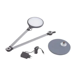 LED-bordlampe Nyxaris, grå, metal, CCT, 50 cm^Lindby Hot