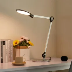 LED-bordlampe Nyxaris, sølv, metal, CCT, 50 cm^Lindby